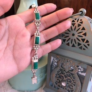 Sterling Silver Malachite Bracelet